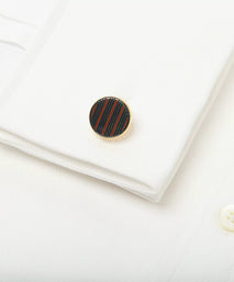 Pink & Navy Enamel Striped Cufflinks