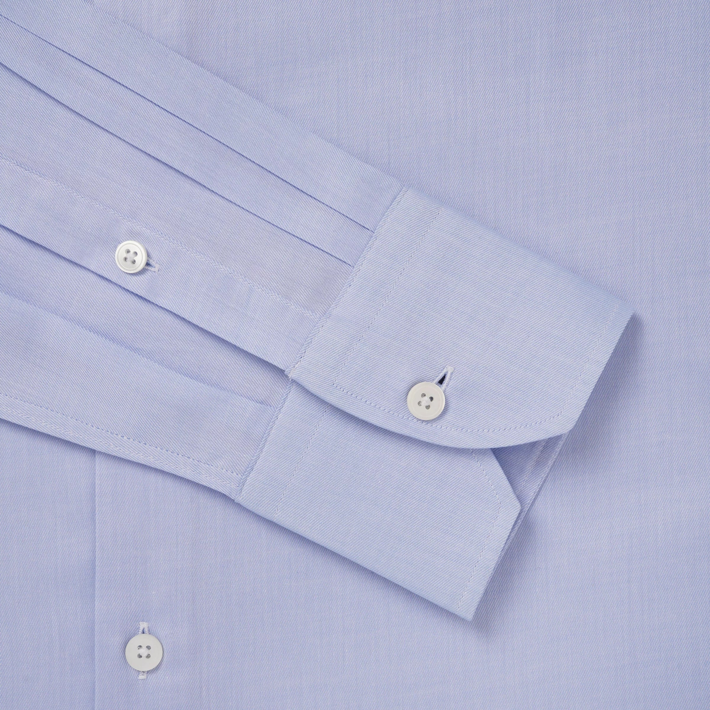 Blue & White Slim Fit Bi-Colour Twill Formal Shirt