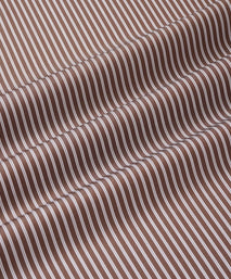 Brown & White Slim Fit Twin Stripe Formal Shirt