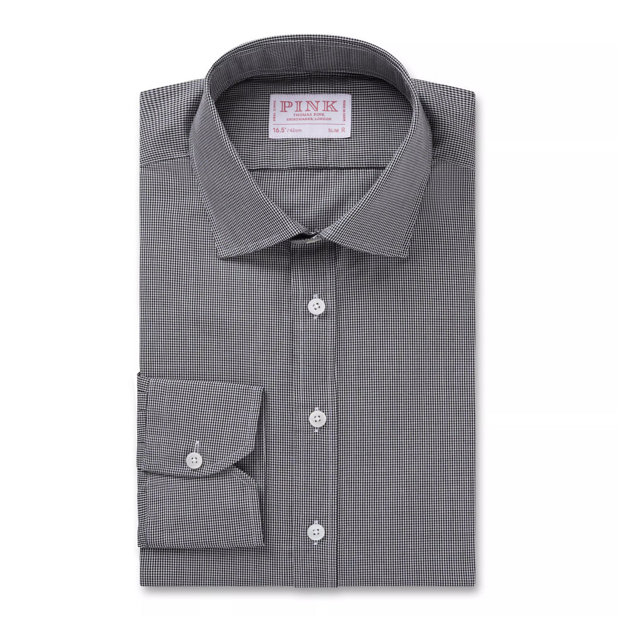 Black & White Slim Fit Micro Gingham Check Formal Shirt