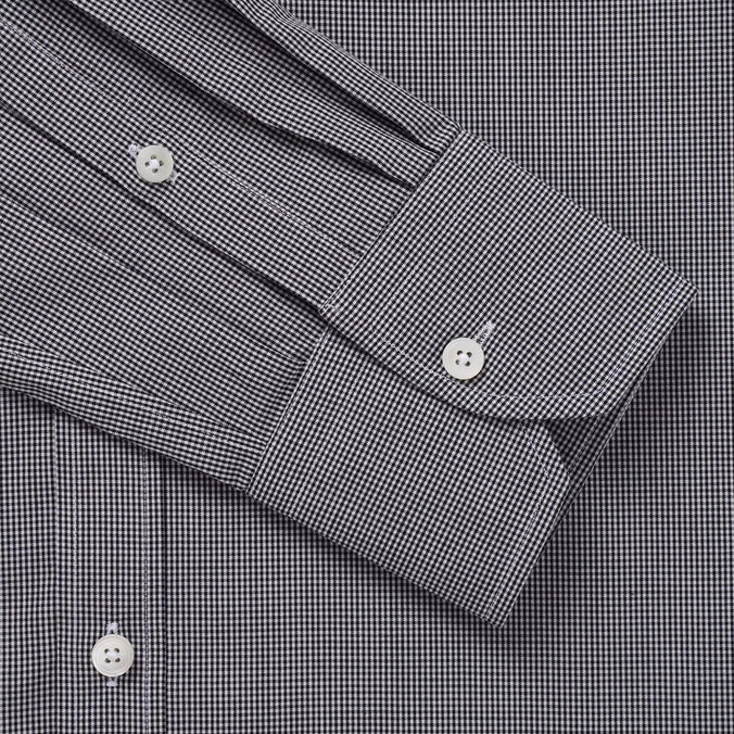 Black & White Slim Fit Micro Gingham Check Formal Shirt