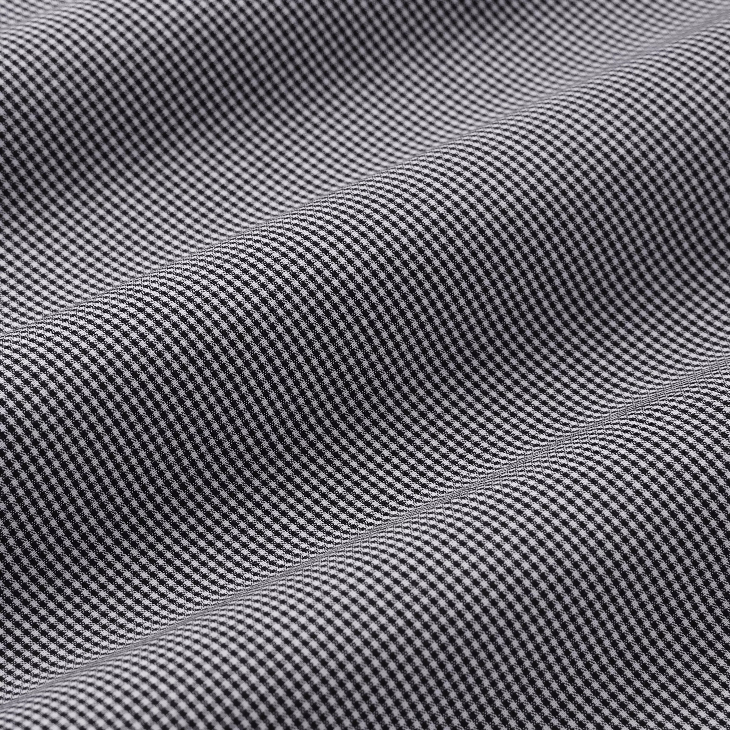 Black & White Slim Fit Micro Gingham Check Formal Shirt