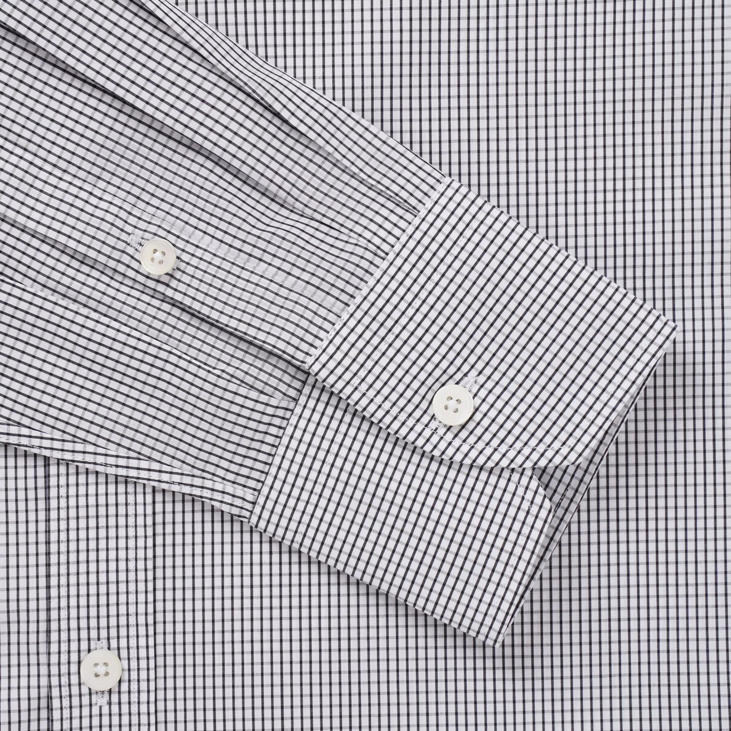 Black & White Tailored Fit Mini Graph Check Formal Shirt