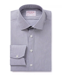 Black & White Tailored Fit Hairline Stripe Formal Shirt