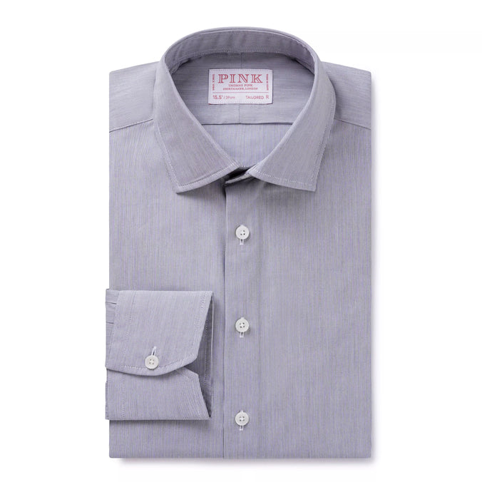 Black & White Tailored Fit Hairline Stripe Formal Shirt