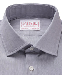 Black & White Tailored Fit Hairline Stripe Formal Shirt