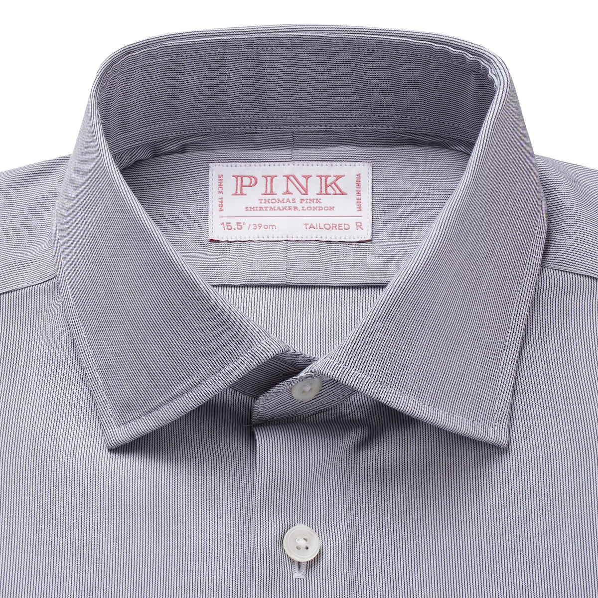 Black & White Tailored Fit Hairline Stripe Formal Shirt