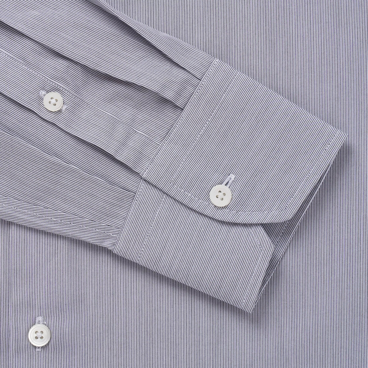 Black & White Tailored Fit Hairline Stripe Formal Shirt