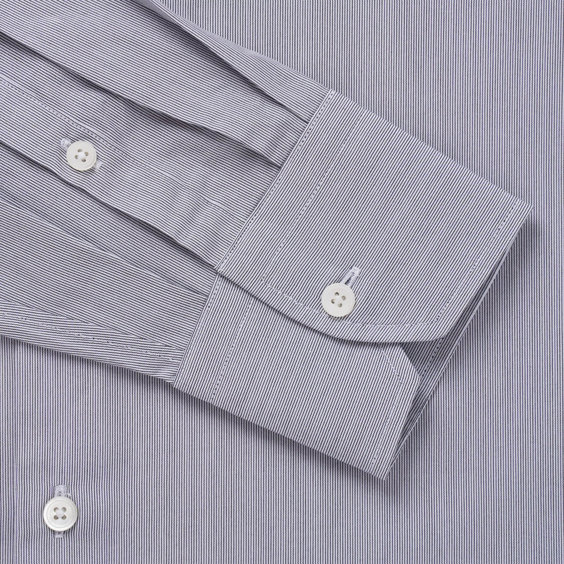 Black & White Tailored Fit Hairline Stripe Formal Shirt
