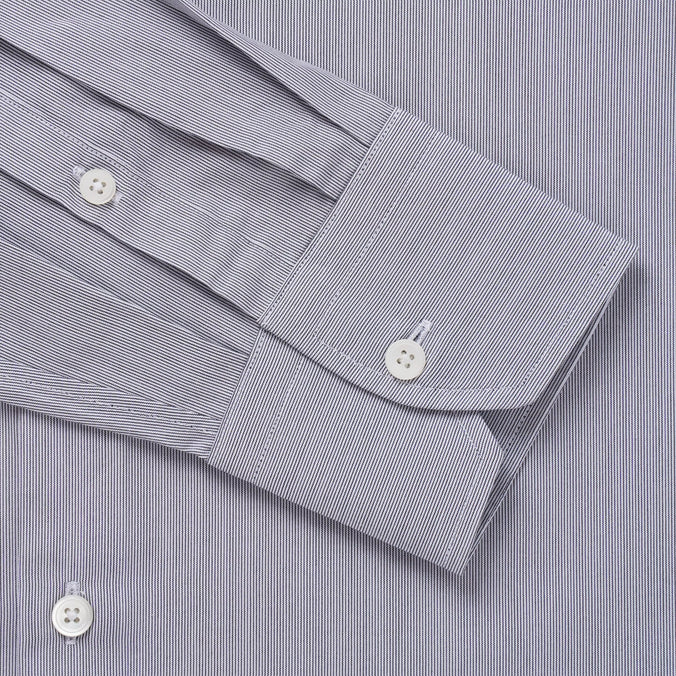 Black & White Tailored Fit Hairline Stripe Formal Shirt