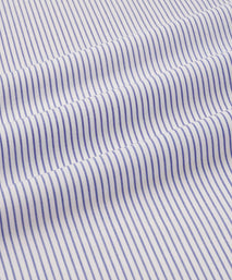 Deep Blue & White Tailored Fit Panama Medium Stripe Formal Shirt