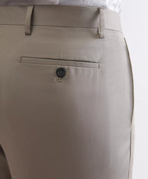 Stone Tailored Fit Cotton Twill Flat Front Trouser
